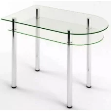 Glass dining table D-10-2 with tempered glass and chrome legs